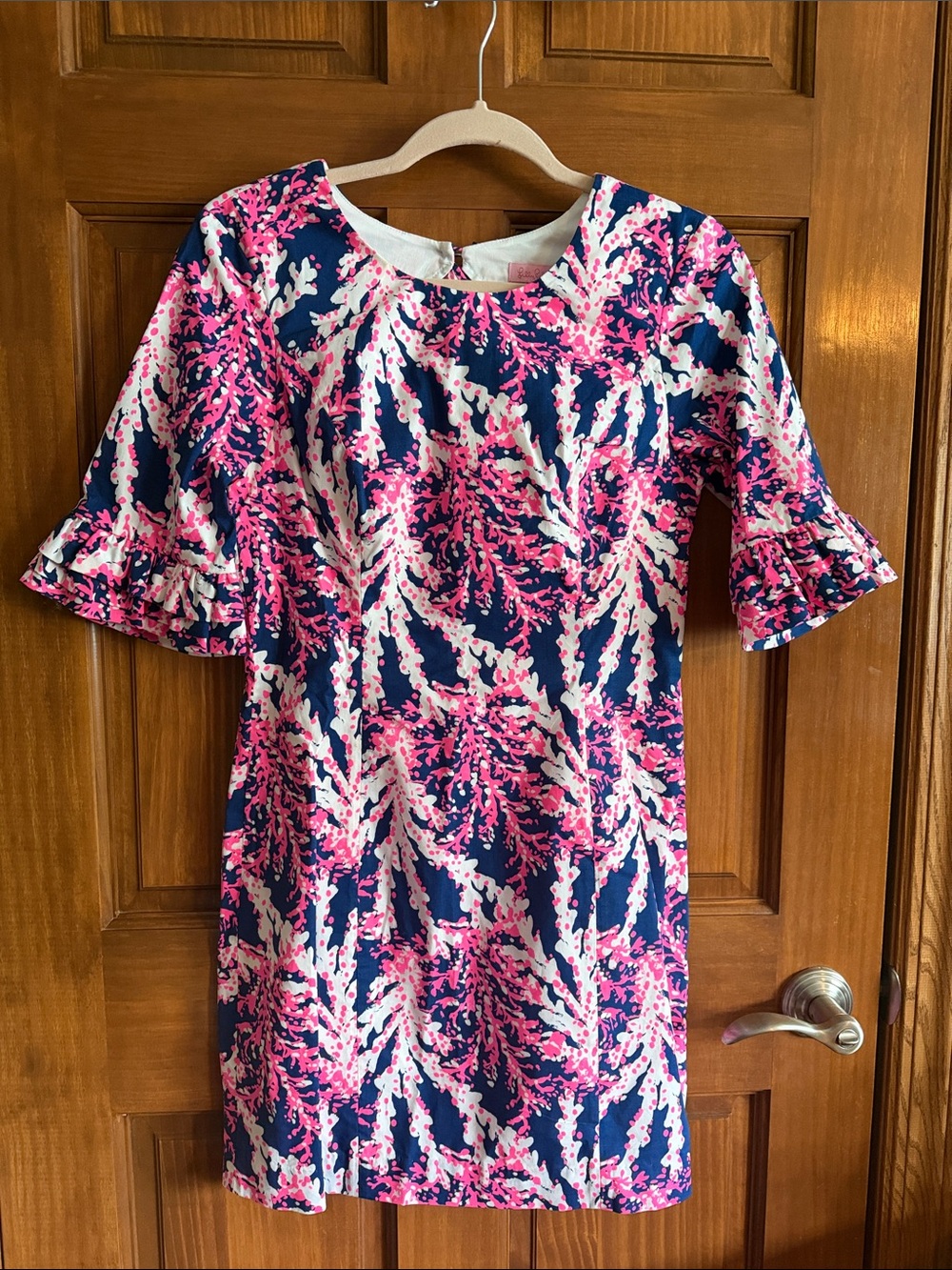 Lilly Pulitzer  Navy & Pink Coral-Print Cotton Dress